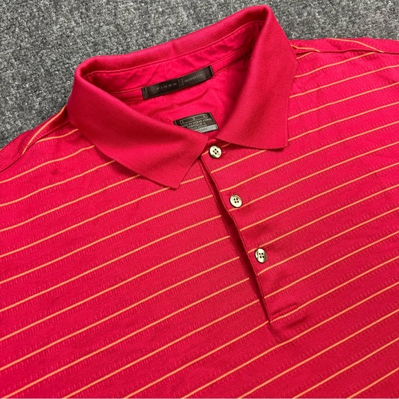 Nike Polo Shirt Adult Large Red Rugby Golf Golfer Tiger Woods Rugby Mens - Picture 4 of 14